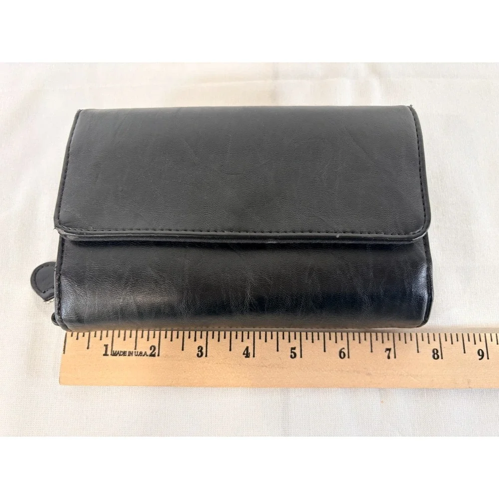 Safe Keeper Black Zip Around Wallet Organizer Clutch Multi Card Coin Pocket